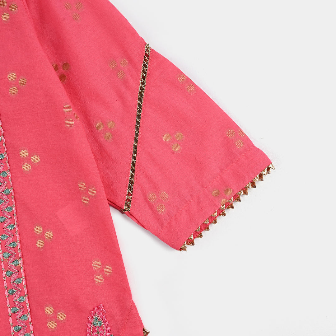 Girls Jacquard 3Pcs Hoor-T.Pink