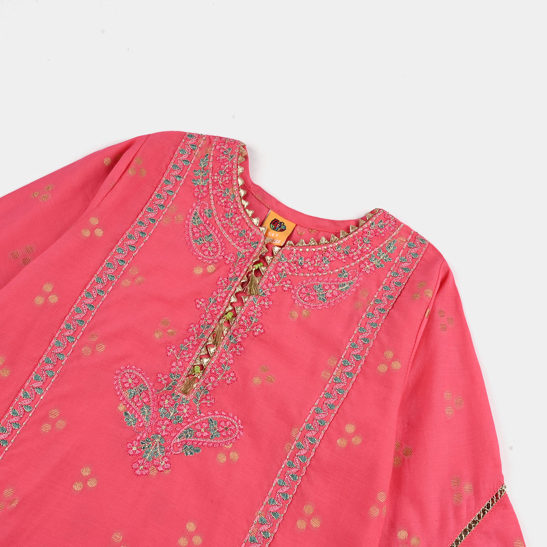 Girls Jacquard 3Pcs Hoor-T.Pink