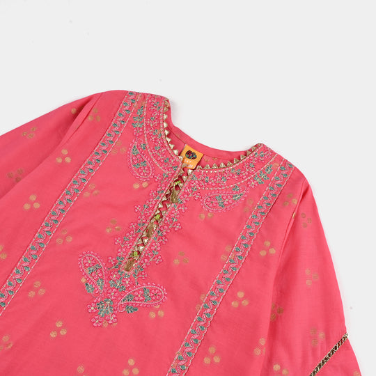 Girls Jacquard 3Pcs Hoor-T.Pink