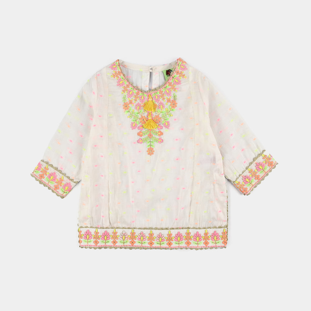 Infant Girls Jacquard 2 Pcs Neon-WHITE