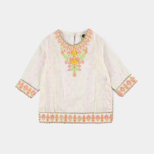 Infant Girls Jacquard 2 Pcs Neon-WHITE