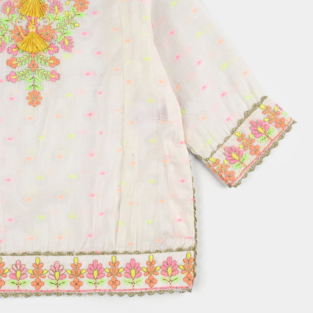 Infant Girls Jacquard 2 Pcs Neon-WHITE
