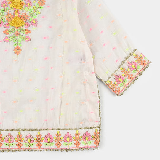 Infant Girls Jacquard 2 Pcs Neon-WHITE