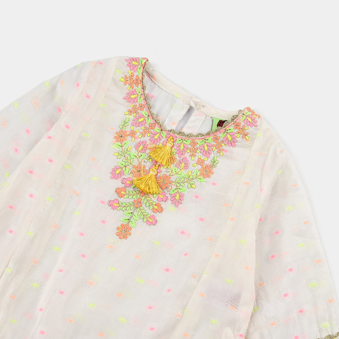 Infant Girls Jacquard 2 Pcs Neon-WHITE
