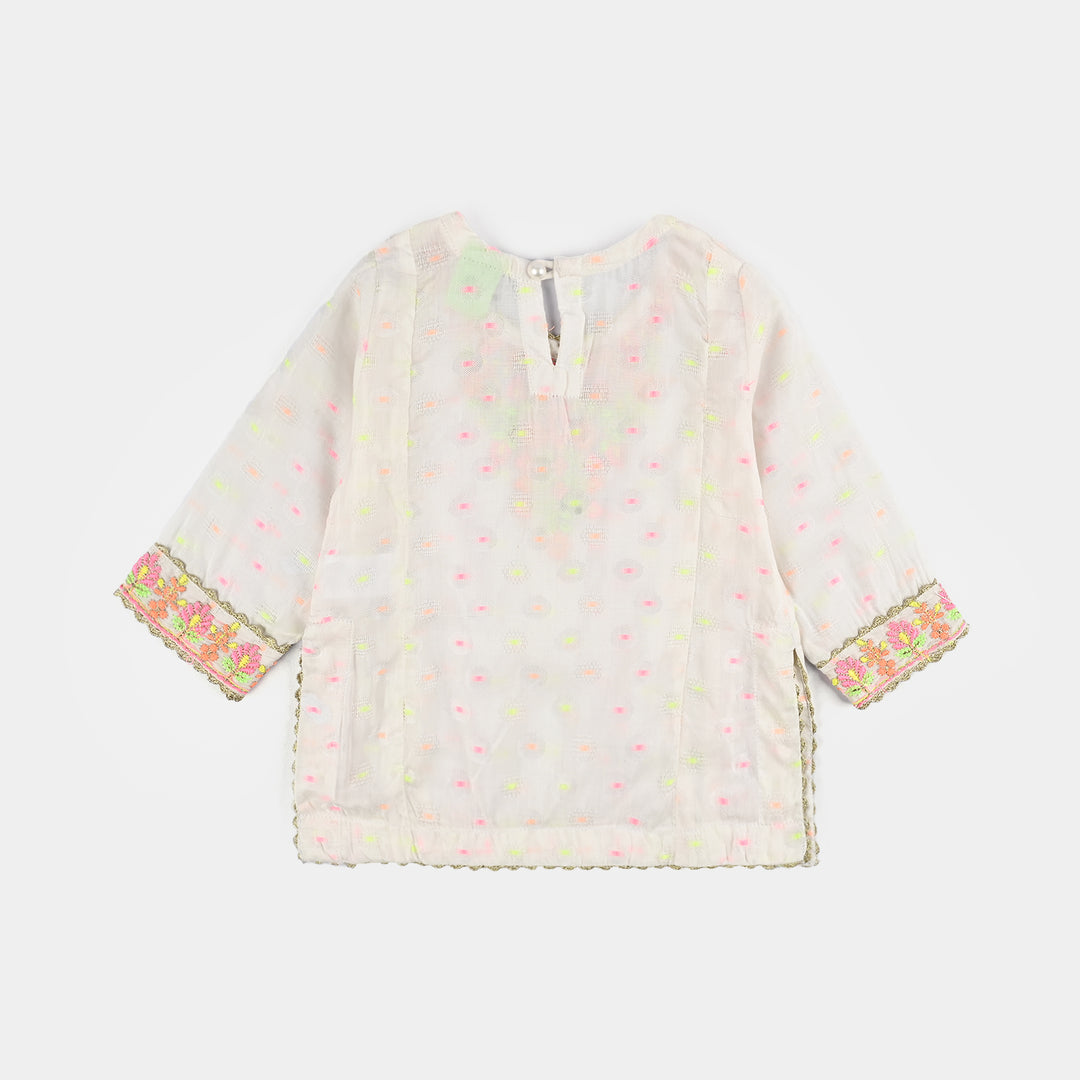 Infant Girls Jacquard 2 Pcs Neon-WHITE