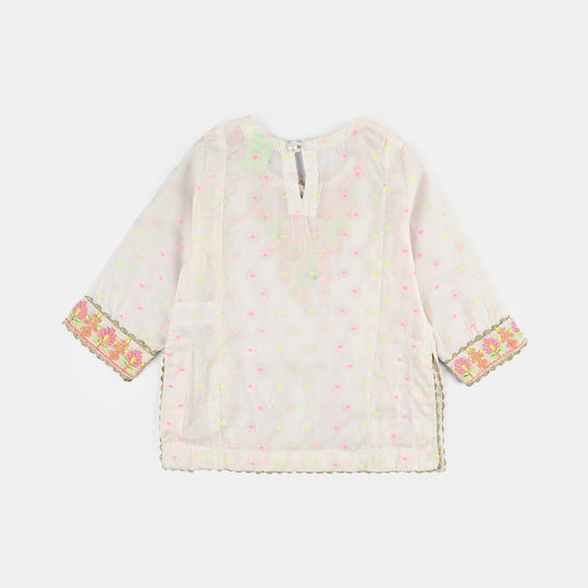 Infant Girls Jacquard 2 Pcs Neon-WHITE