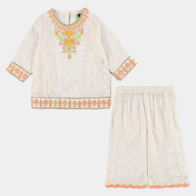 Infant Girls Jacquard 2 Pcs Neon-WHITE
