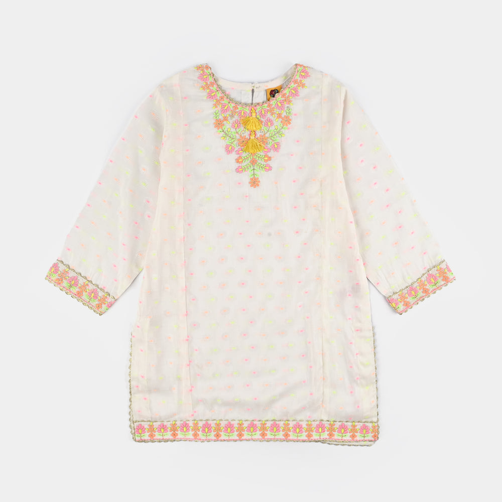 Girls Jacquard 2 Pcs Neon-WHITE
