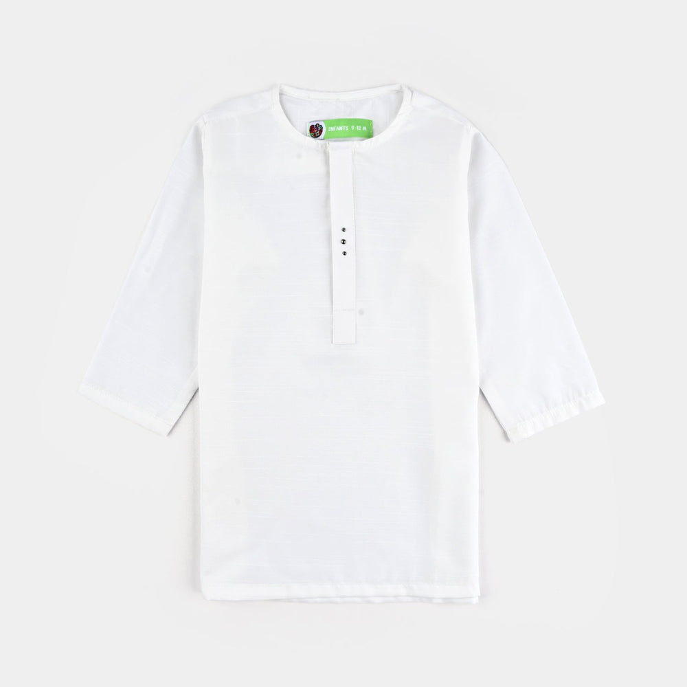 Infant Boys Poly Viscose 3 Piece Suit-White