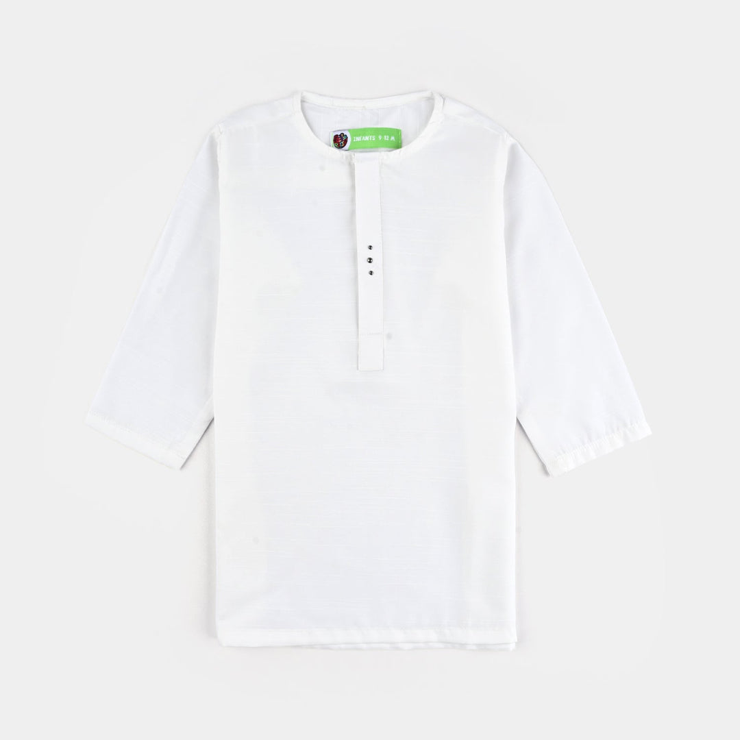 Infant Boys Poly Viscose 3 Piece Suit-White