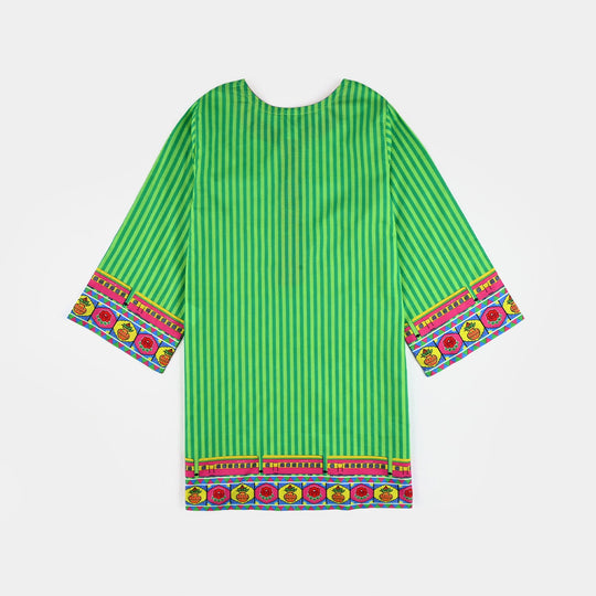 Girls Cotton Printed Kurti Jasmine Ind-L.Green