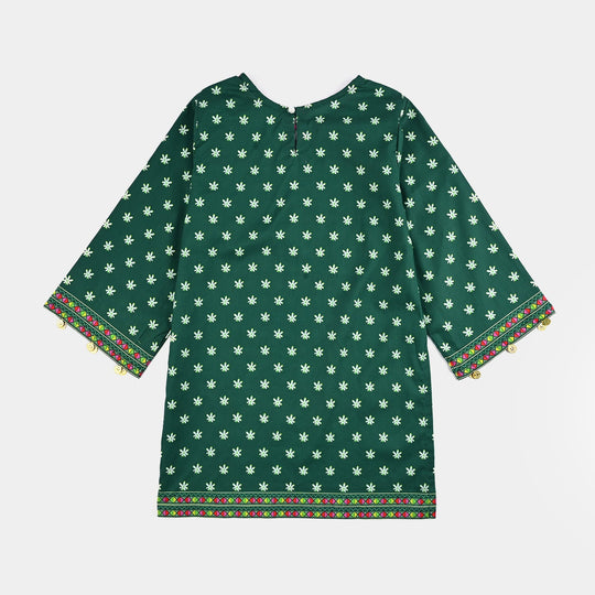 Girls Cotton Printed Kurti Stars And Jasmine Ind-GREEN