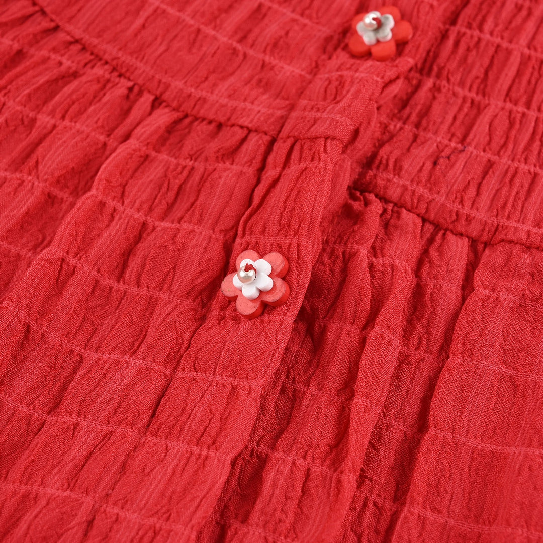 Girls Poly Mesh Casual Top Chilli - RED