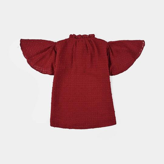 Girls Casual Top -MAROON Chiffon