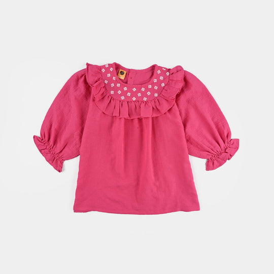 Girls Poly Mesh Emb Co-Ord Set Celia - Pink