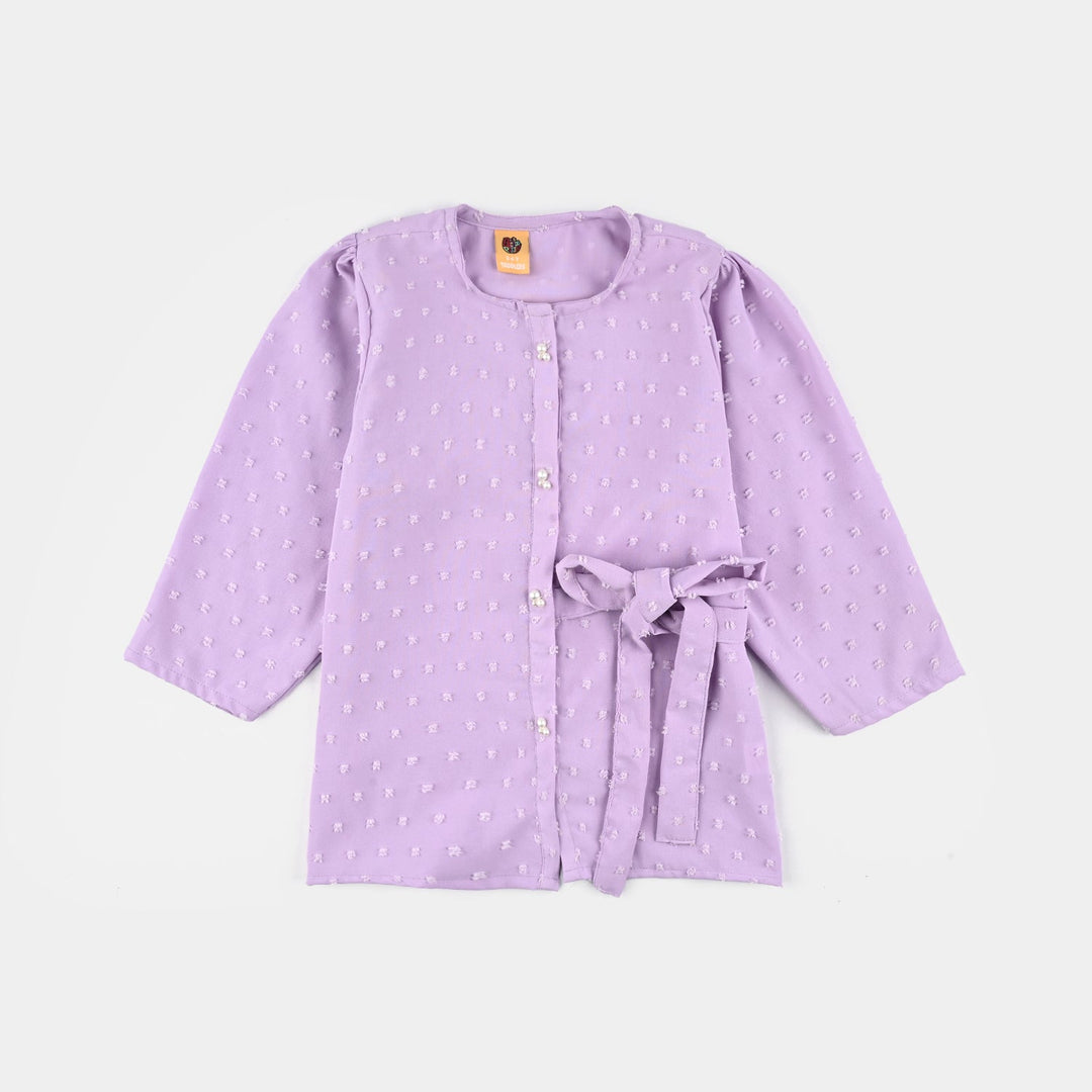 Girls Poly Crinkle Co-Ord Set Pansy - Lilac