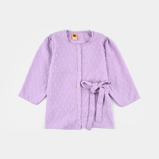 Girls Poly Crinkle Co-Ord Set Pansy - Lilac