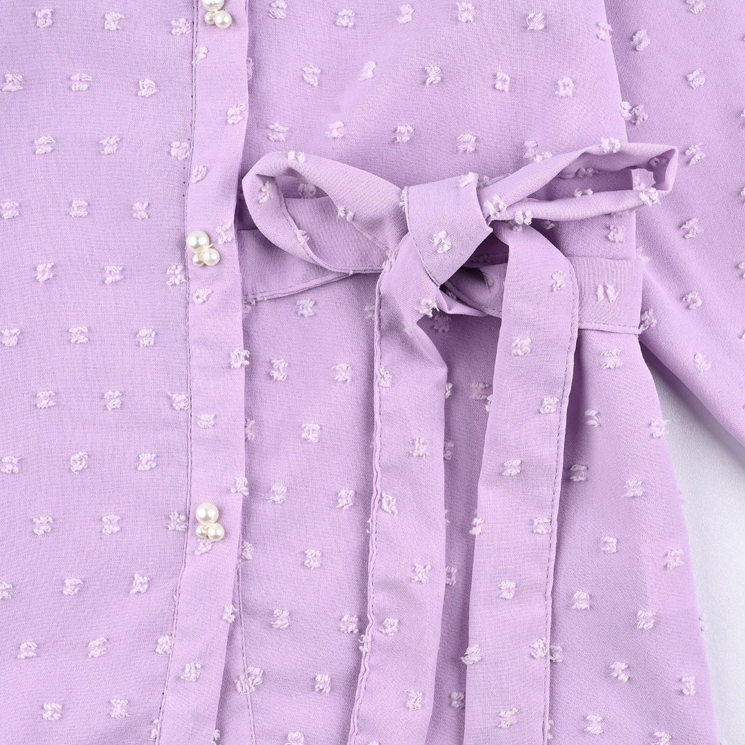 Girls Poly Crinkle Co-Ord Set Pansy - Lilac