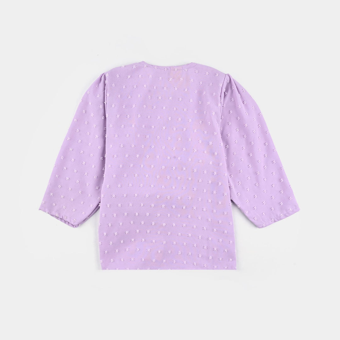 Girls Poly Crinkle Co-Ord Set Pansy - Lilac