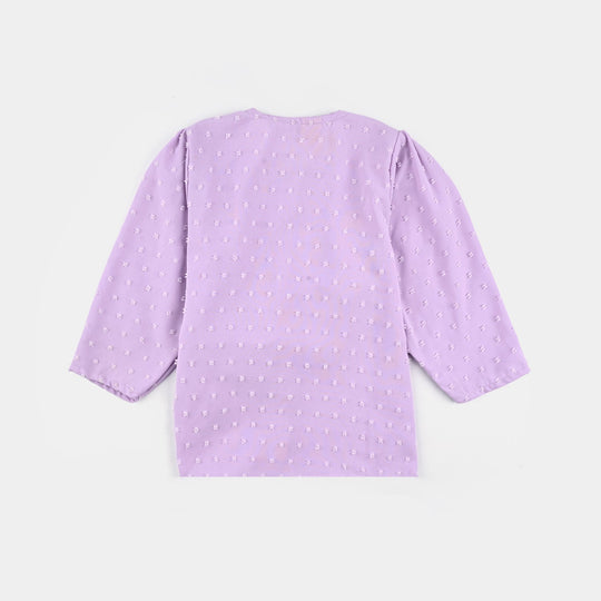 Girls Poly Crinkle Co-Ord Set Pansy - Lilac