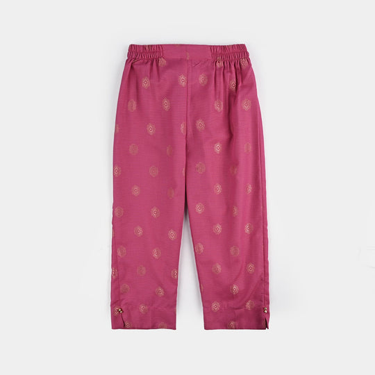 Girls Jacquard Fancy 3Pcs Heer-Magenta