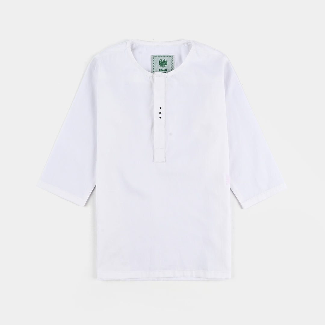 Infant Boys 3 Cotton Poplin Piece Suit (Azadi)-WHITE