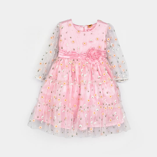 Girls Fancy Frock-Pretty-Lt Pink