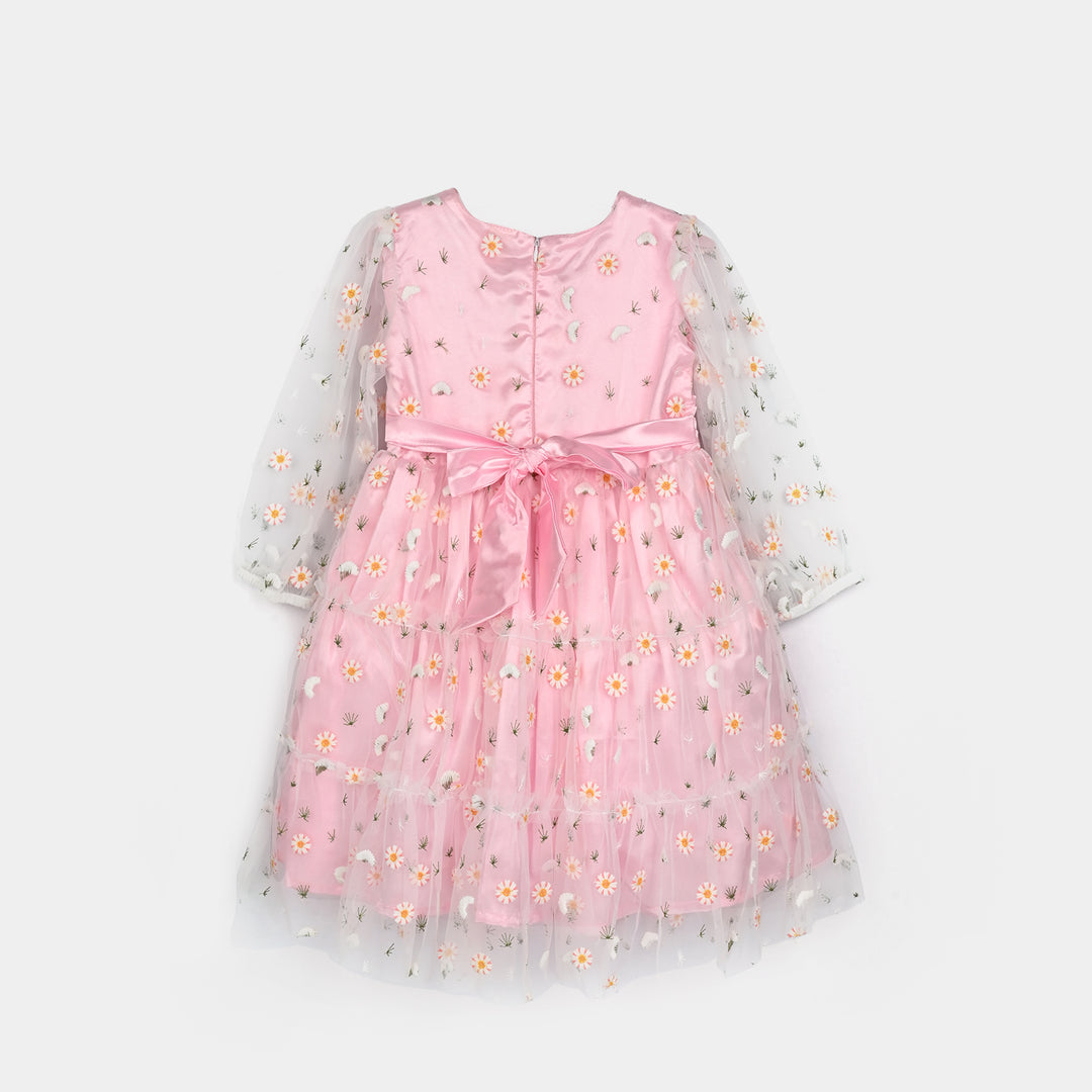 Girls Fancy Frock-Pretty-Lt Pink