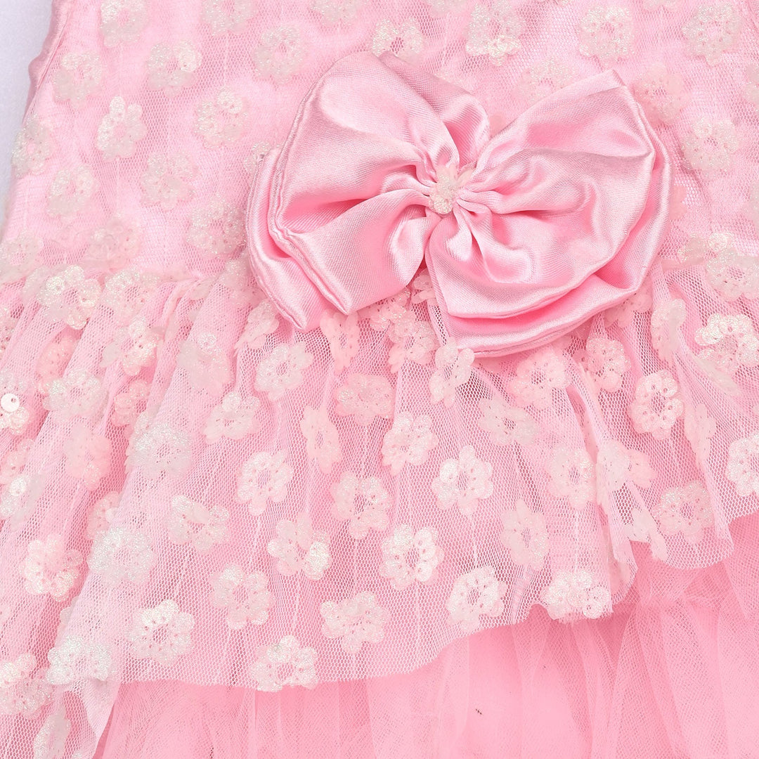 Infant Girls Sequence Fancy Frock-Wonder - Lt Pink