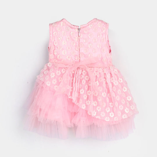 Infant Girls Sequence Fancy Frock-Wonder - Lt Pink