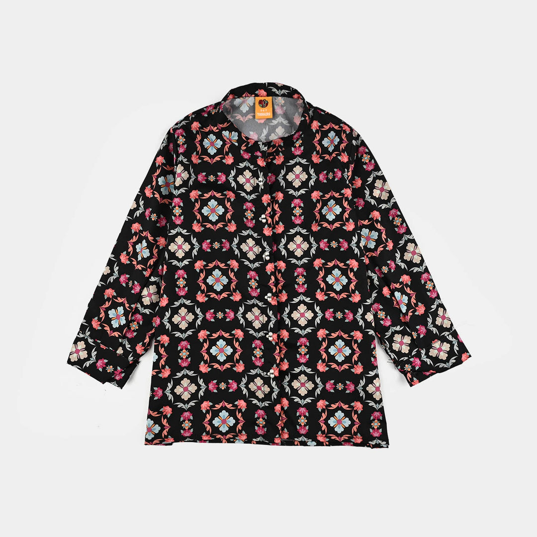 Girls Poly Net Co-Ord Set Wonder-BLACK