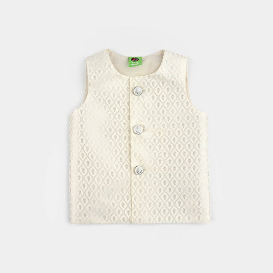 Infant Boys Poly Viscos Waist coat (Blended) - Off White