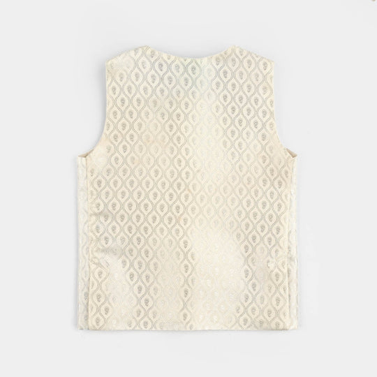 Infant Boys Poly Viscos Waist coat (Blended) - Off White