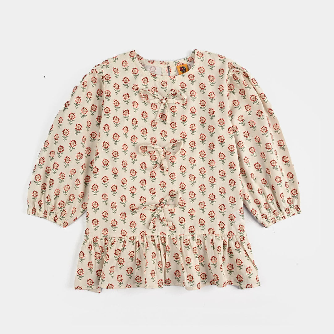 Girls Cotton Poplin Co-Ord Set Airry-Off.White