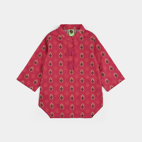 Infant Girls Cotton Poplin Printed 2 Pcs