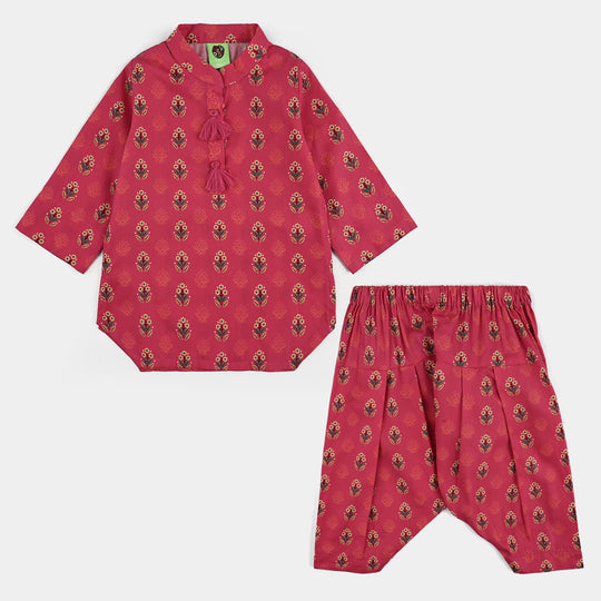 Infant Girls Cotton Poplin Printed 2 Pcs