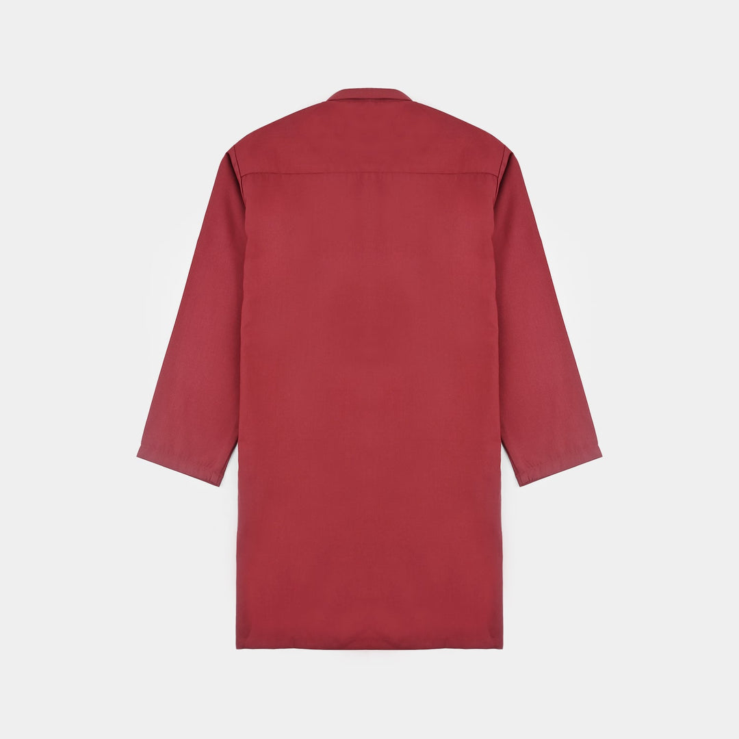 Boys Cotton Poplin Suit (Metal Stud)-MAROON