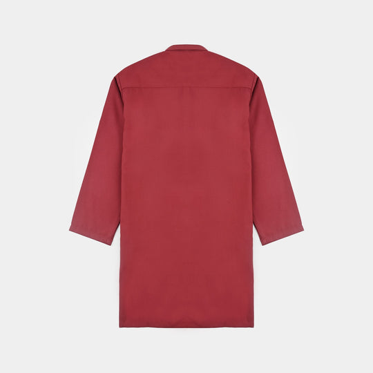 Boys Cotton Poplin Suit (Metal Stud)-MAROON